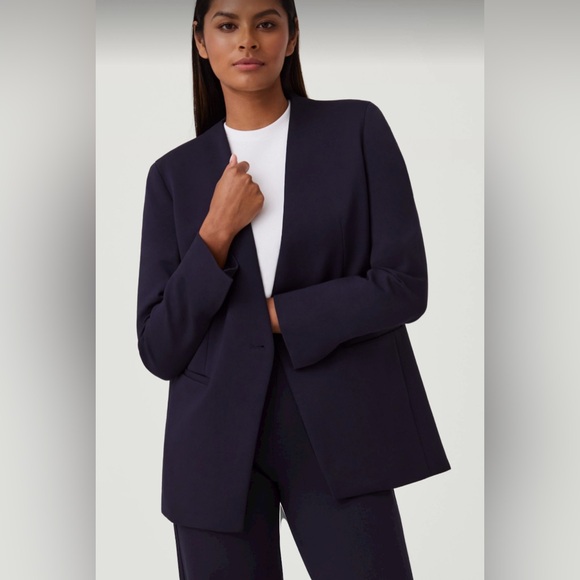 NWT SPANX Women's Navy Perfect Oversize Blazer Size Large - Picture 1 of 7